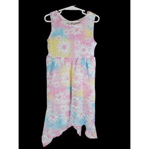 Youngland Flower Print White Yellow pink Dress Girls Size 6